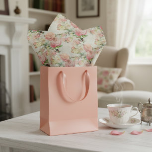 Reizendes Shabby Chic Rosa Blumen Rosen Kunstmuste Seidenpapier