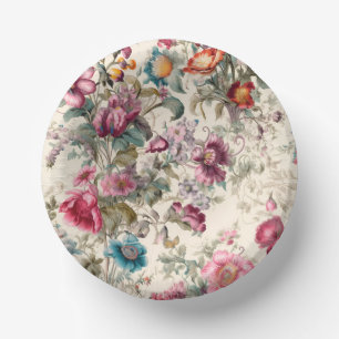 Reizendes, vintage-inspiriertes Floral Pappteller