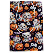 Reizendes Wasserfarben-Halloween-Hündchen & Kürbis