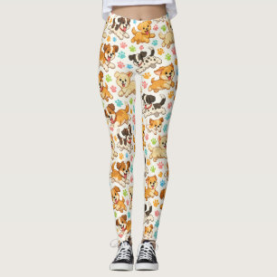 Reizendes Wasserfarbenmuster für Welpen (3) Leggings