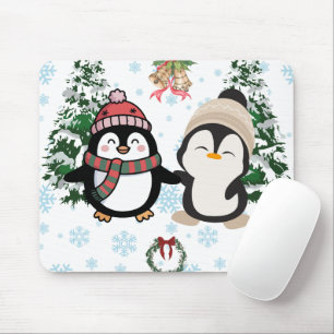 Reizendes Weihnachten Pinguin-Paar-Mauspad Mousepad