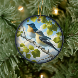 Reizvolle Acadian Flycatchers Szene Weihnachten Keramik Ornament
