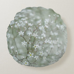 Reizvolle Baby-Atem-Blumen-Naturfotografie Rundes Kissen