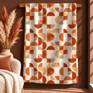 Reizvolle Boho-Formen Kupfer-Rost-Decke als Gesche Fleecedecke