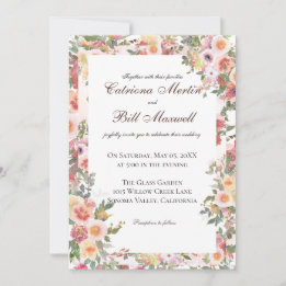 Reizvolle botanische florale Hochzeitseinladung Einladung