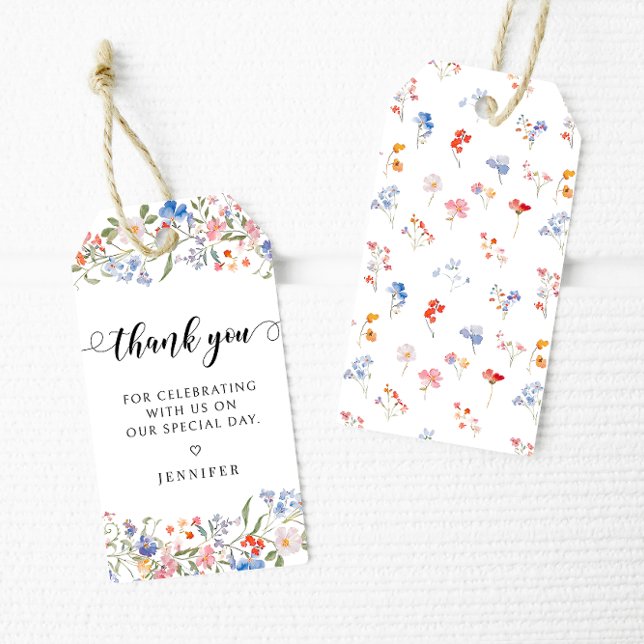 Reizvolle bunte Blumen-Hochzeitstags-Dankeschön Geschenkanhänger (Von Creator hochgeladen)