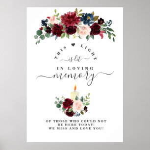 Reizvolle Burgunder-Rosé-Blumen In Loving Memory S Poster