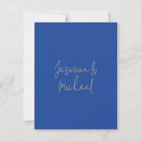 Reizvolle Chic Kalligrafie Paar Namen Blau & Gold