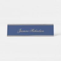 Reizvolle elegante Kalligrafie Name Blau & Gold