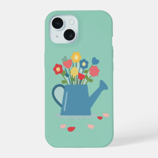 Reizvolle Gießkanne mit leuchtenden Frühlingsblume iPhone 15 Hülle