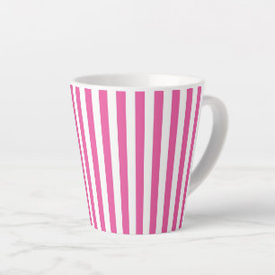 Reizvolle heiße rosa und weiße vertikale Streifen Milchtasse