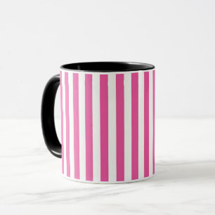 Reizvolle heiße rosa und weiße vertikale Streifen Tasse