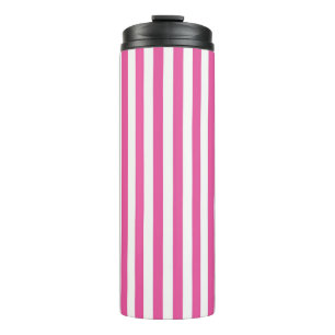 Reizvolle heiße rosa und weiße vertikale Streifen Thermosbecher