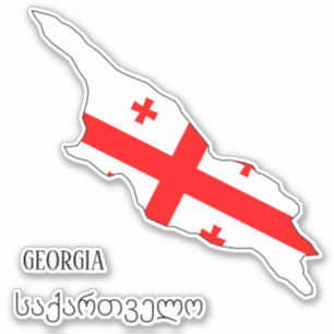 Reizvolle patriotische Karte der Flagge Georgiens Aufkleber