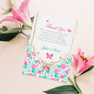 Reizvolle rosa Rosenblume goldene Schleife Baby-Ei Einladung