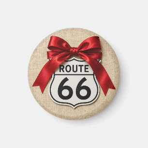 Reizvolle Route 66 Rote Schleife Küchenakzent Magnet