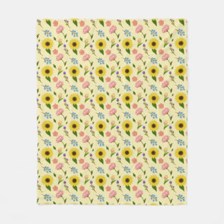 Reizvolle Sommerwiese Blumenmusterdecke Fleecedecke