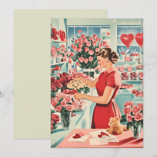 Reizvolle Vintage-Blumenladen-Szene Einladung