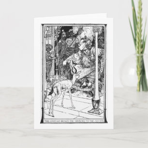 Reizvolle Vintage-Gazelle und Sultan-Illustration Karte