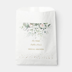 Reizvolle Wasserfarbe Rosa Floral Goldene Brautpar Geschenktütchen