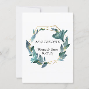 Reizvolle Wasserfarben Rahmen Blätter Hochzeit Einladung