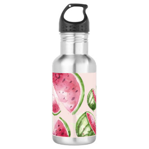 Reizvolle Wassermelone im Wasserfarb-Stil Edelstahlflasche
