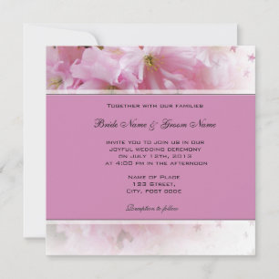 Reizvolle weiche rosa Kirschblüten-Hochzeitseinlad Einladung