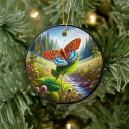 Reizvoller Atlantis-Perlmutterfalter-Schmetterling Keramik Ornament