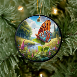 Reizvoller Atlantis-Perlmutterfalter-Schmetterling Keramik Ornament
