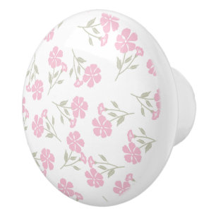 Reizvoller rosa Blumenmuster-Keramikknopf für Deko Keramikknauf