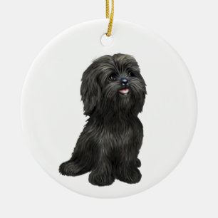 Reizvoller schwarzer Shih Tzu - nur der Hunde-Schm Keramik Ornament