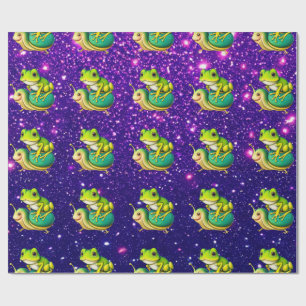 Reizvoller Süßer Charmanter Frosch Schildkröte Ges Geschenkpapier