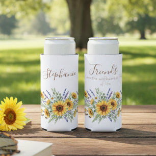 Reizvoller Wasserfarben-Sonnenblumen-Rand für best Selters Dosenkühler