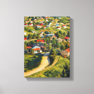 Reizvolles Bergdorf Impressionistische Landschaft Leinwanddruck