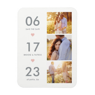 Reizvolles Datum BEARBEITBARE FARBE Save The Date  Magnet