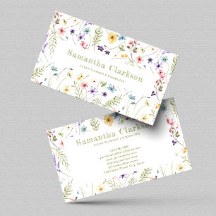 Reizvolles Elegantes Aquarell-Wildblumenmuster Visitenkarte