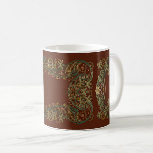 Reizvolles Nouveau-Blumenmuster mit Lilie Kaffeetasse