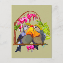 Reizvolles Pekin-Robin-Vogelpaar Postkarte