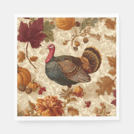 Reizvolles Thanksgiving-Truthahn-Toile-Design-Papi Serviette