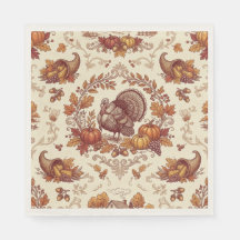 Reizvolles Thanksgiving-Truthahn-Toile-Design-Papi