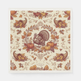 Reizvolles Thanksgiving-Truthahn-Toile-Design-Papi Serviette