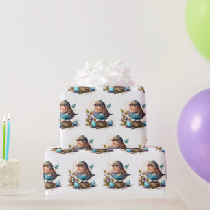 Reizvolles Wasserfarben-Vogel-Geschenkpapier Geschenkpapier