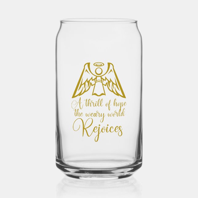 Rejoice Angel Elegant Gold Religious Christmas Dosenglas (Vorderseite)