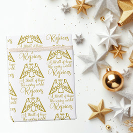 Rejoice Angel Elegant Gold Religious Christmas Geschenkpapier