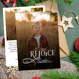 Rejoice Christian Religious Merry Christmas Photo  Feiertagskarte