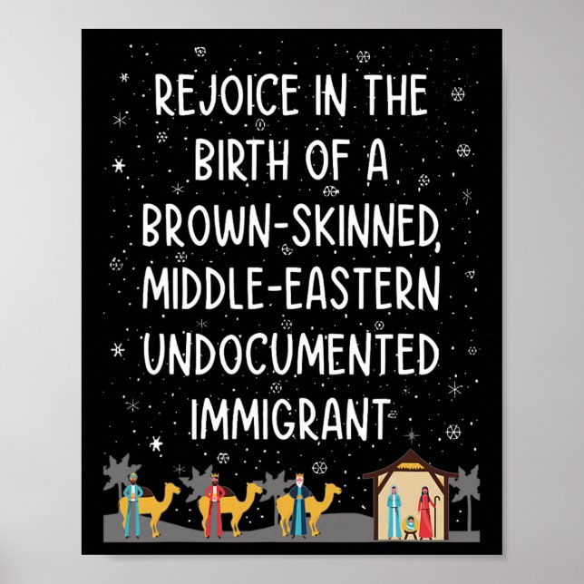 Rejoice In The Birth Of A Brown Skinned Middle Eas Poster (Vorne)