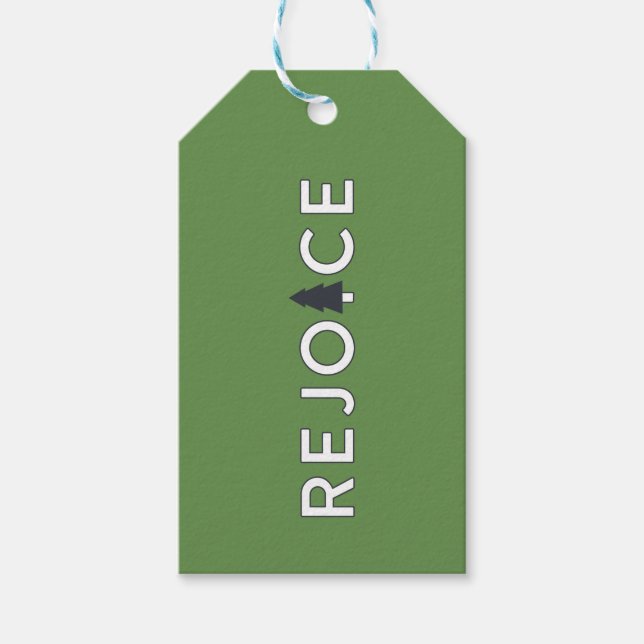 Rejoice Tree Gift Tag Geschenkanhänger (Vorderseite)