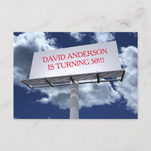 Reklametafeln - Einladung zur Geburtstagsparty 3x5