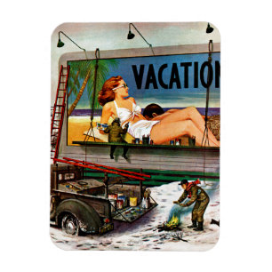 Reklametafeln im Winter von Stevan Dohanos Magnet