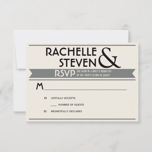 Reklboard Wedding RSVP Karte (Vorderseite)